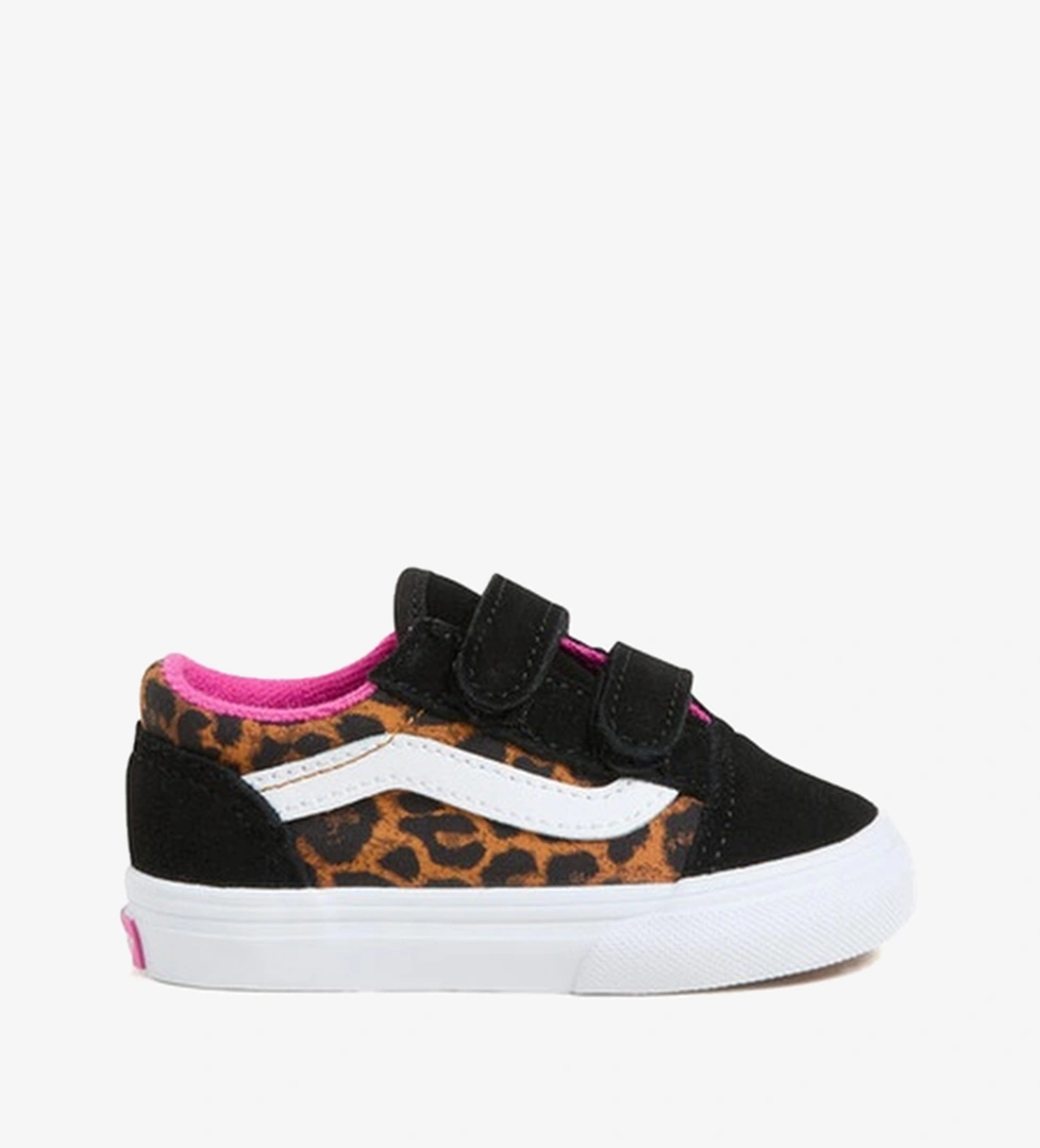 Vans Old Skool Leopar Desenli Bebek Siyah Sneaker