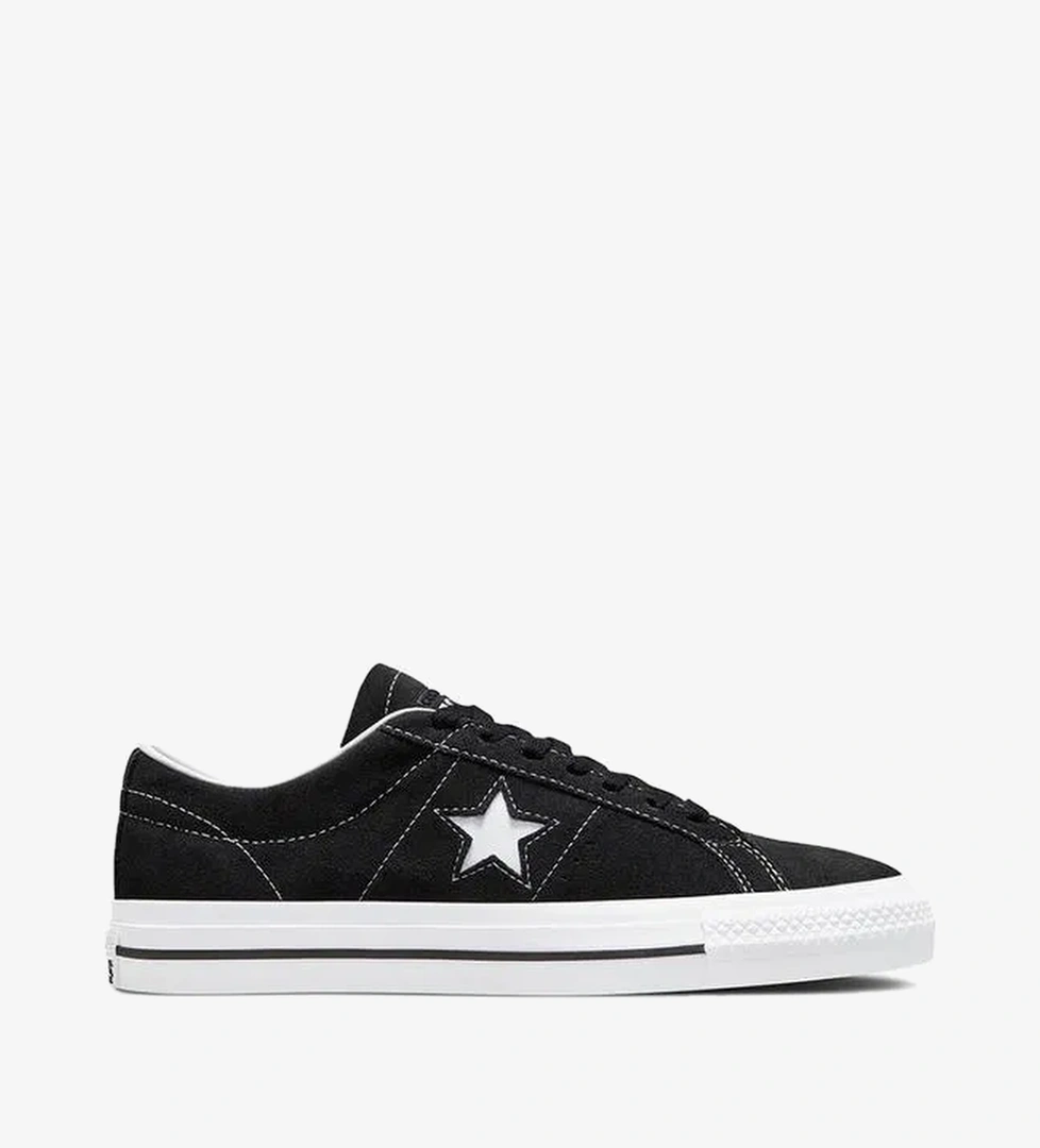 Converse One Star Pro Low Unisex Siyah Deri Sneaker