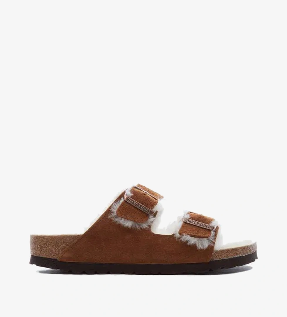 Birkenstock Kahverengi Unisex Çift Bantlı Süet Terlik - Görsel 1