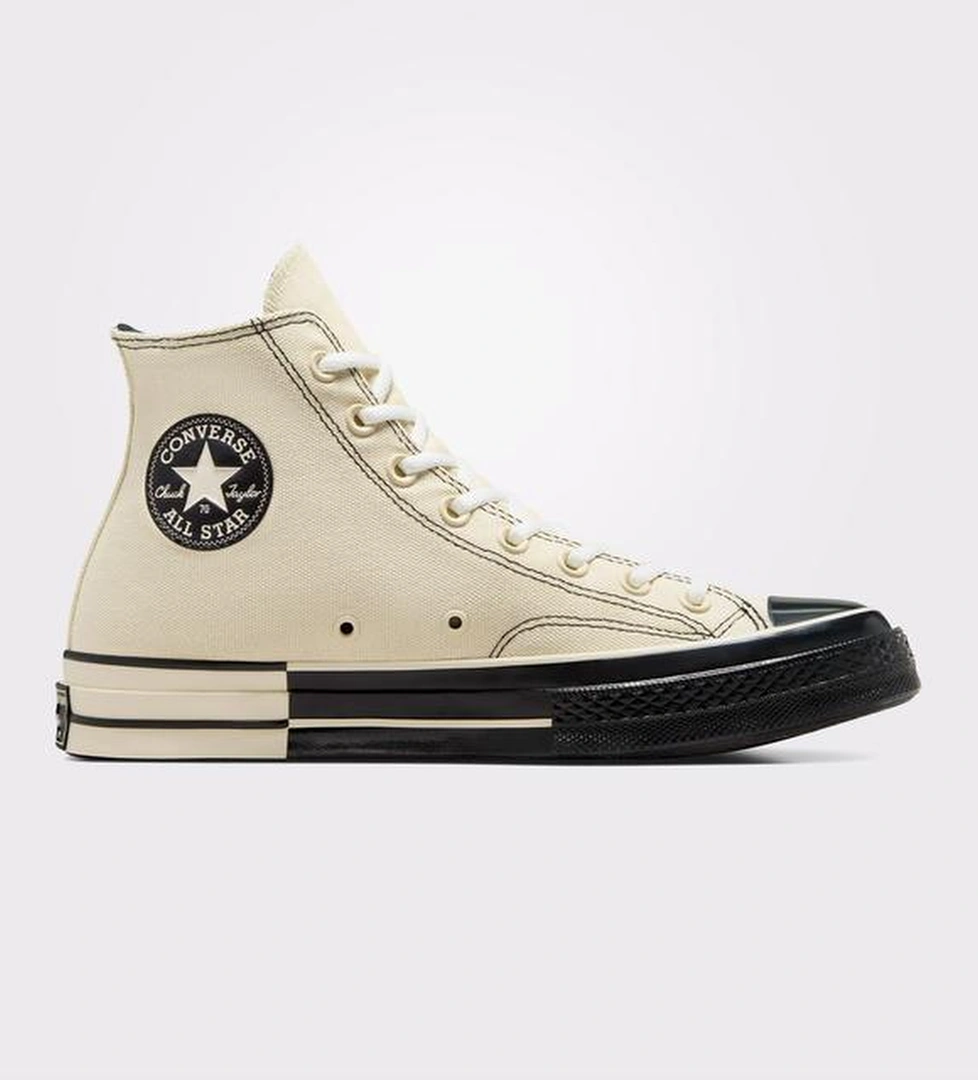 Converse Chuck 70 Black & White Unisex Krem Sneaker - Görsel 1