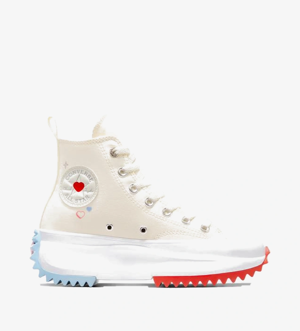 Converse Krem Converse Run Star Hike Platform Y2K Heart Unisex Sneaker