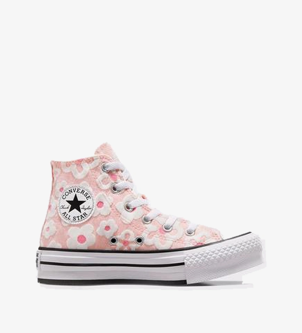 Converse Chuck Taylor All Star Lift Platform Floral Embroidery Çocuk Pembe Sneaker - Görsel 1