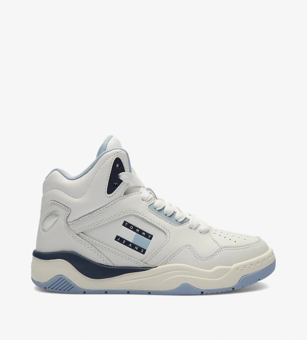 Tommy Jeans New Basket Mc Kadın Beyaz Sneaker - Görsel 1