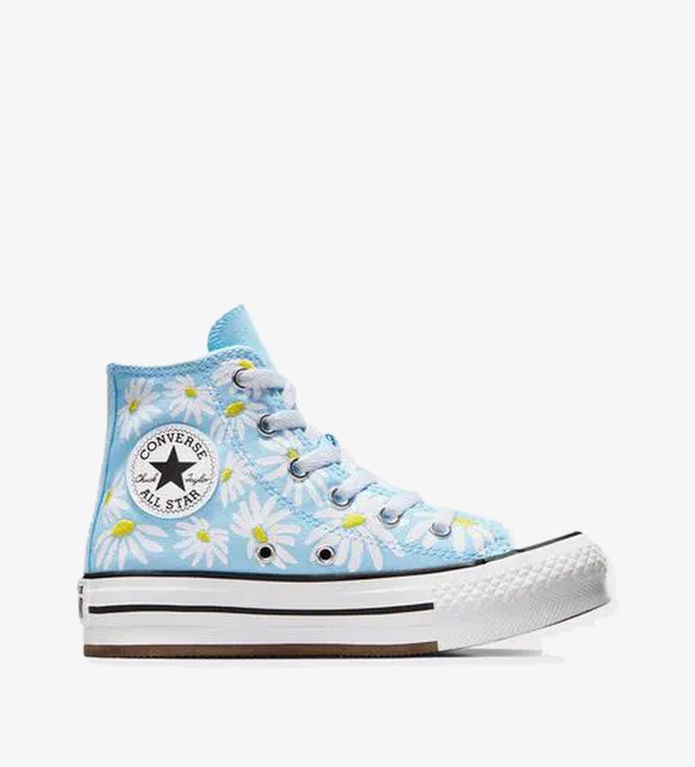 Converse Chuck Taylor All Star Lift Platform Floral Çocuk Mavi Sneaker