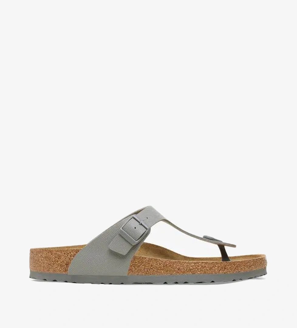 Birkenstock Gizeh Bf Saffiano Erkek Gri Terlik - Görsel 1