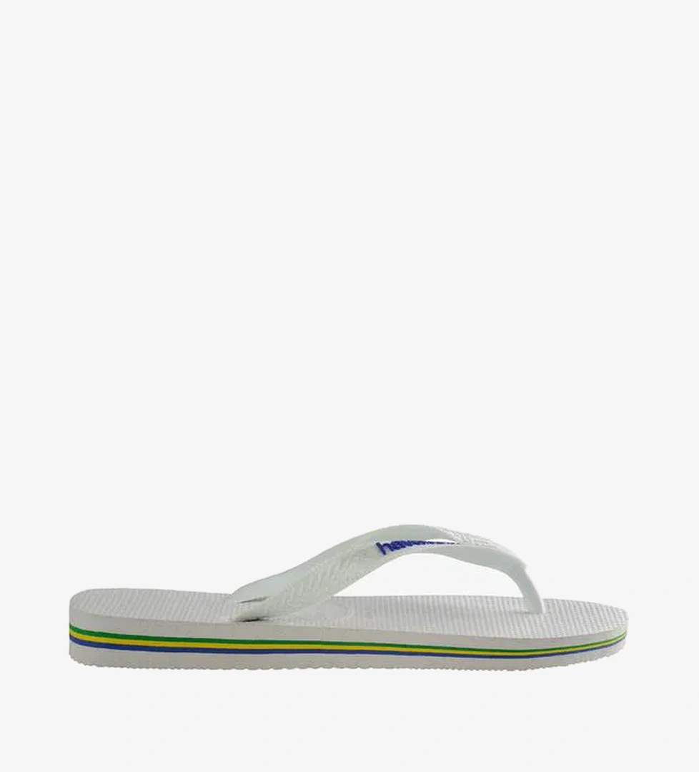 Havaianas Brasil Logo Unisex Beyaz Terlik