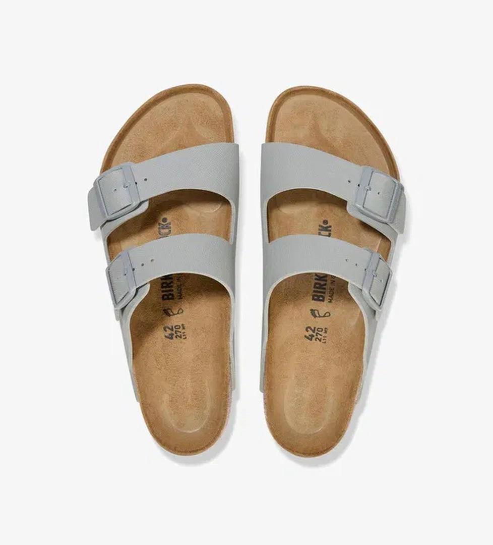 Birkenstock Arizona Bf Saffiano Erkek Gri Terlik - Görsel 1