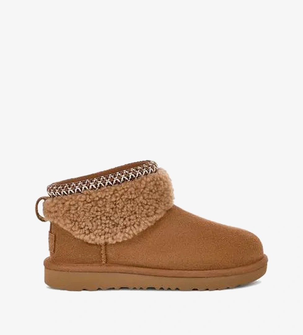 Ugg Kahverengi Ugg Classic Ultra Mini Maxi Curly Çocuk Bot
