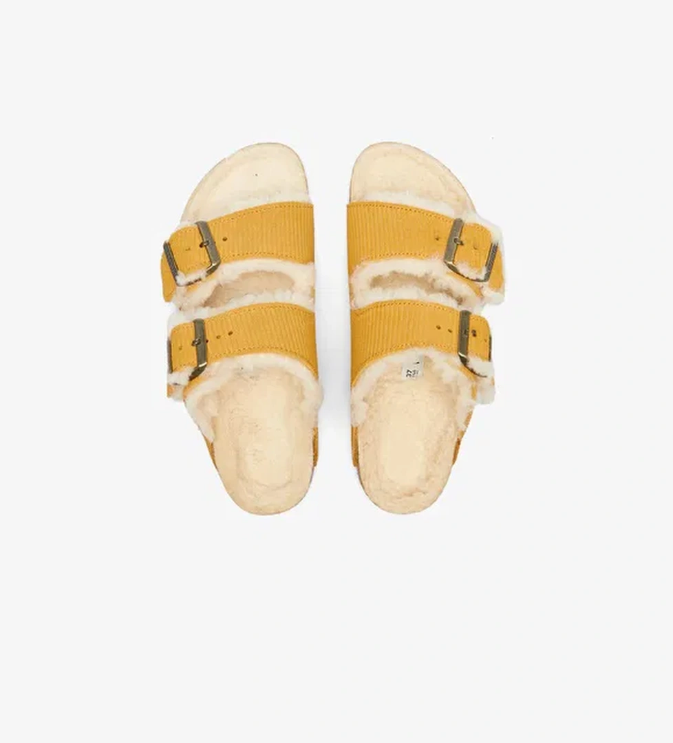 Birkenstock Arizona Teddy Vl Gepragt Laf Kadın Kahverengi Terlik