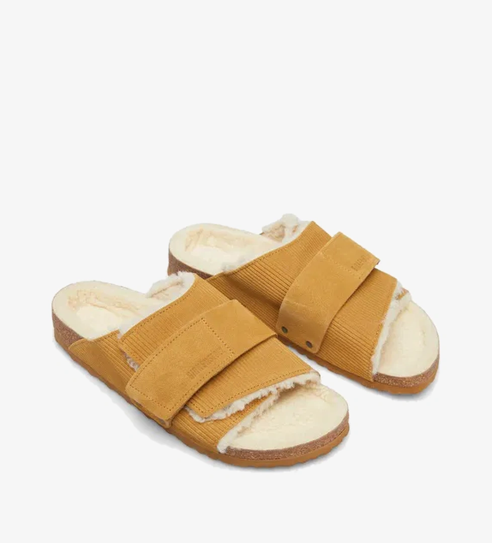 Birkenstock Kyoto Teddy Gepragt Erkek Kahverengi Terlik - Görsel 1