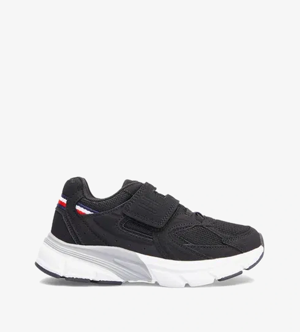 Tommy Hilfiger Flag Low Cut Lace-Up Velcro Bebek Siyah Spor Ayakkabı - Görsel 1