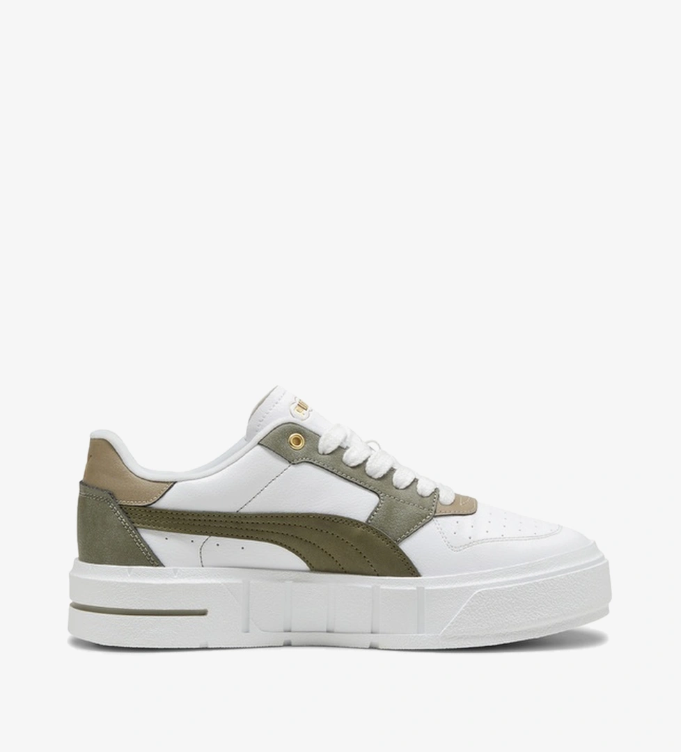 Puma Cali Court Luxe Kadın Beyaz Haki Spor Ayakkabı