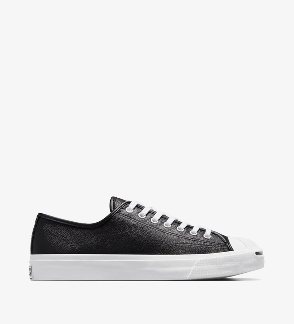 Converse Jack Purcell Unisex Siyah Deri Sneaker - Görsel 1