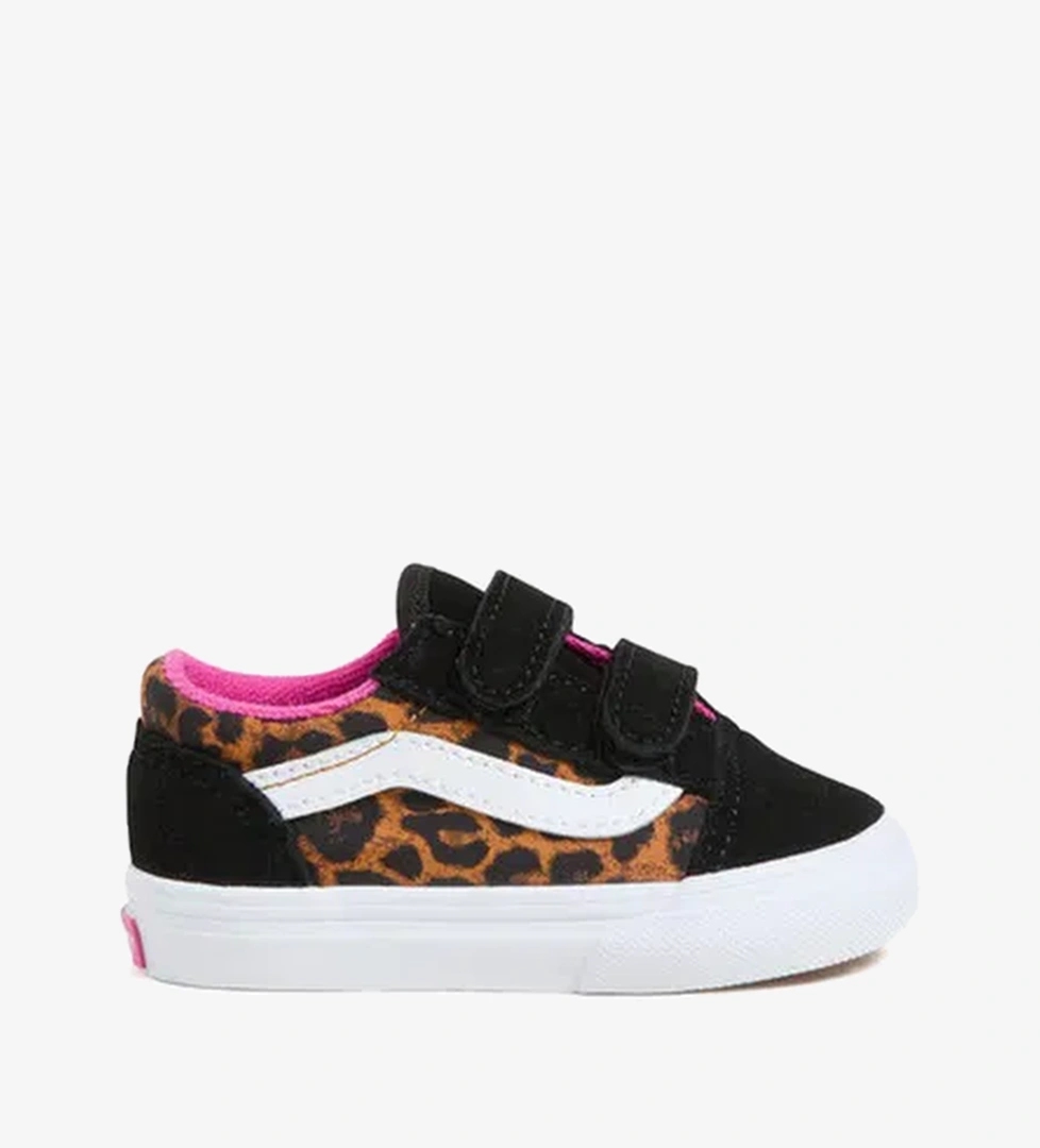 Vans Old Skool Leopar Desenli Bebek Siyah Sneaker - Görsel 1