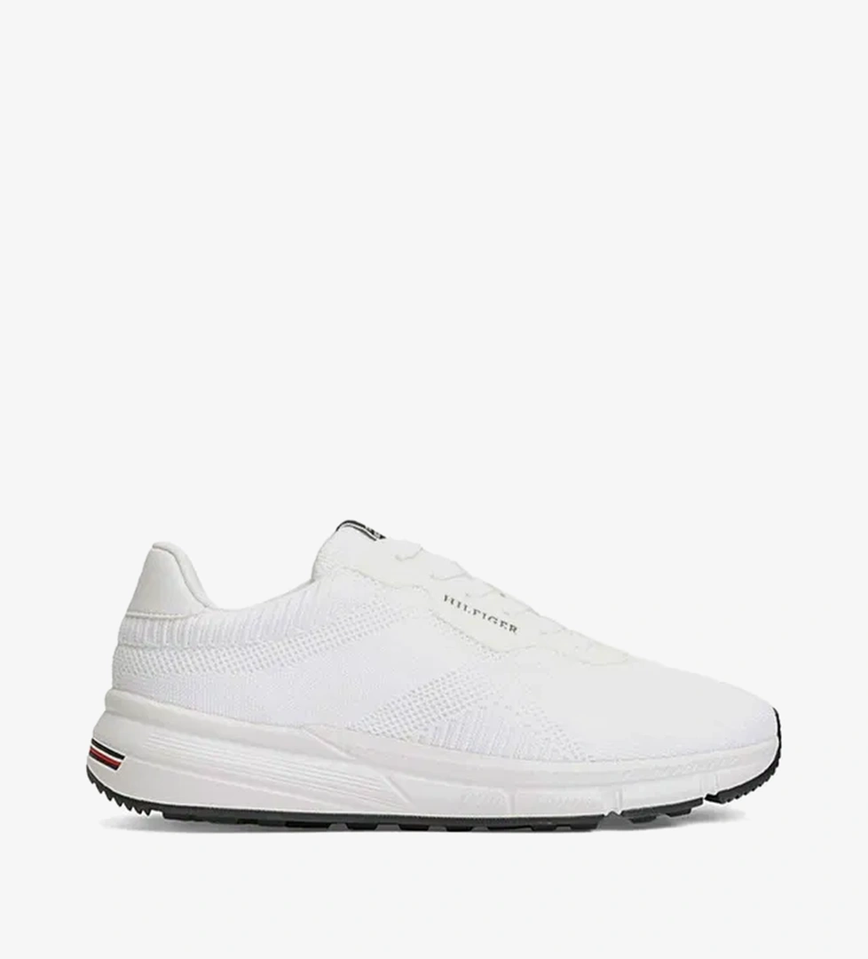 Tommy Hilfiger Lightweight Rwb Knit Erkek Beyaz Sneaker - Görsel 1