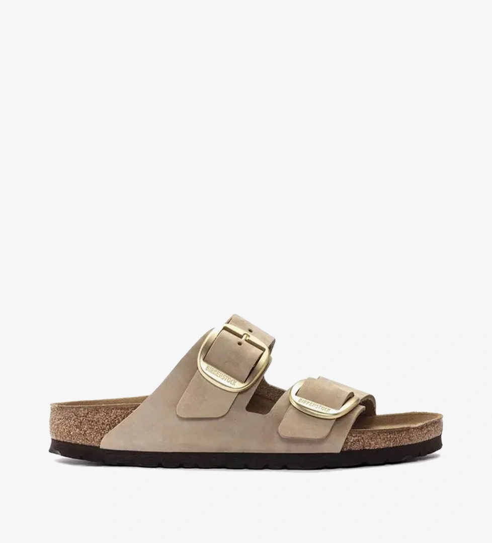 Birkenstock Arizona Big Buckle Nubuk Kadın Krem Terlik
