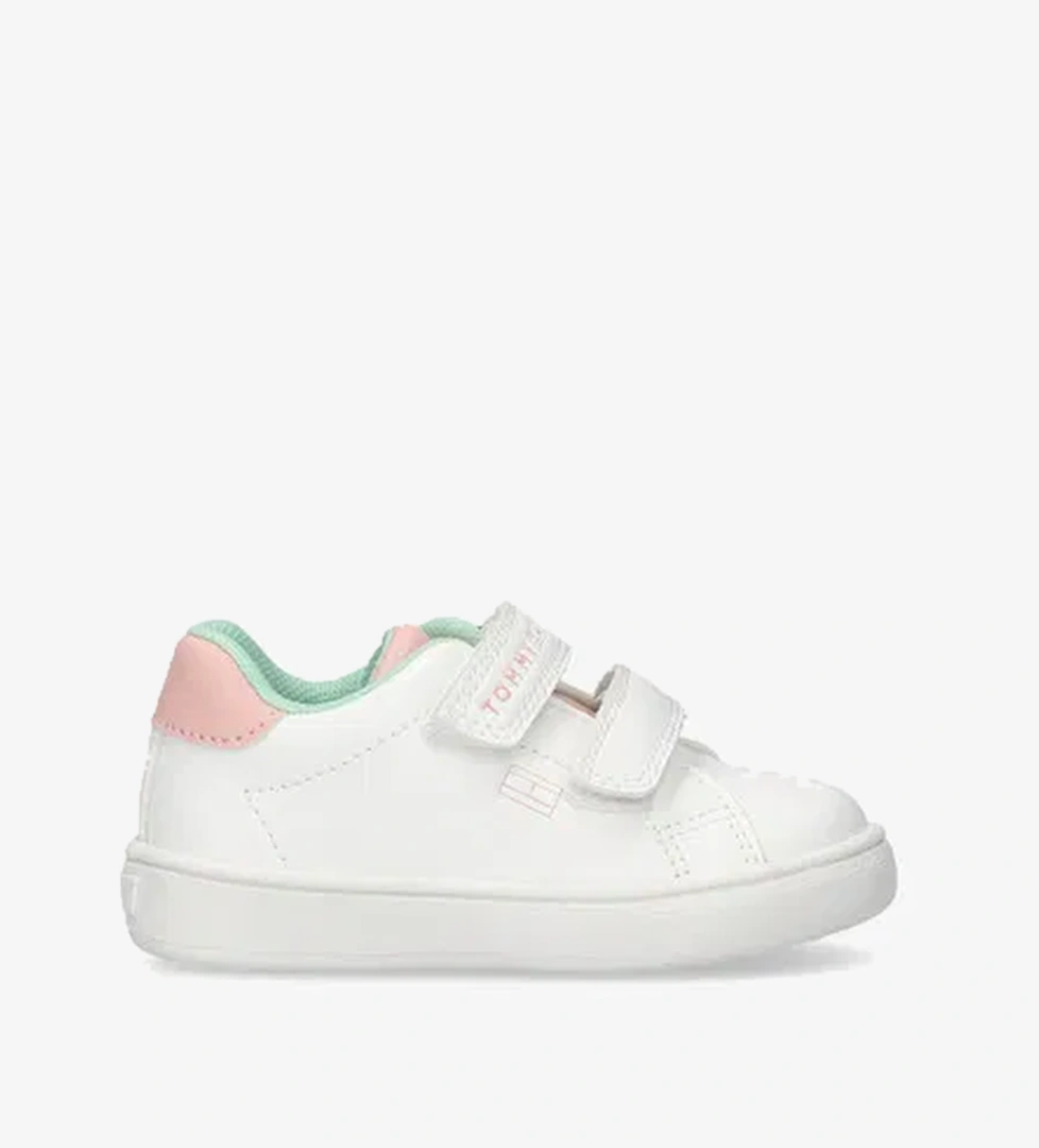 Tommy Hilfiger Flag and Hook Loop Bebek Beyaz Spor Ayakkabı