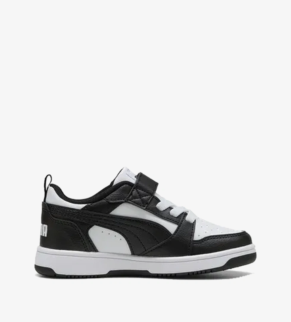 Puma Rebound V6 Low Çocuk Siyah Beyaz Spor Ayakkabı