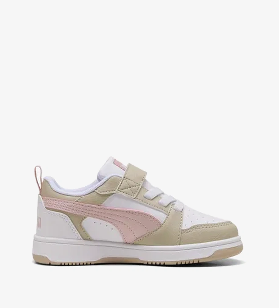Puma Rebound V6 Low Çocuk Krem/Pembe Spor Ayakkabı