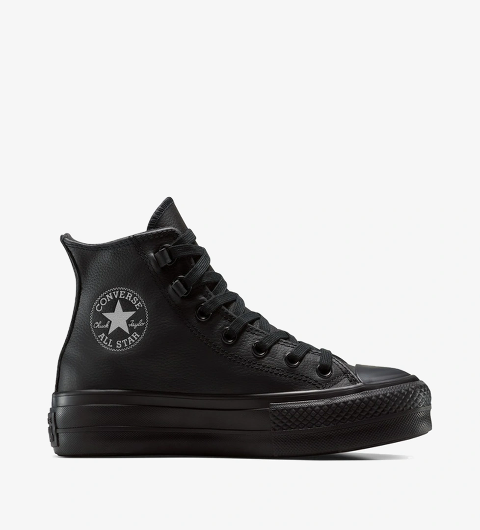 Converse Chuck Taylor All Star Lift Leather High Top Kadın Siyah Sneaker - Görsel 1