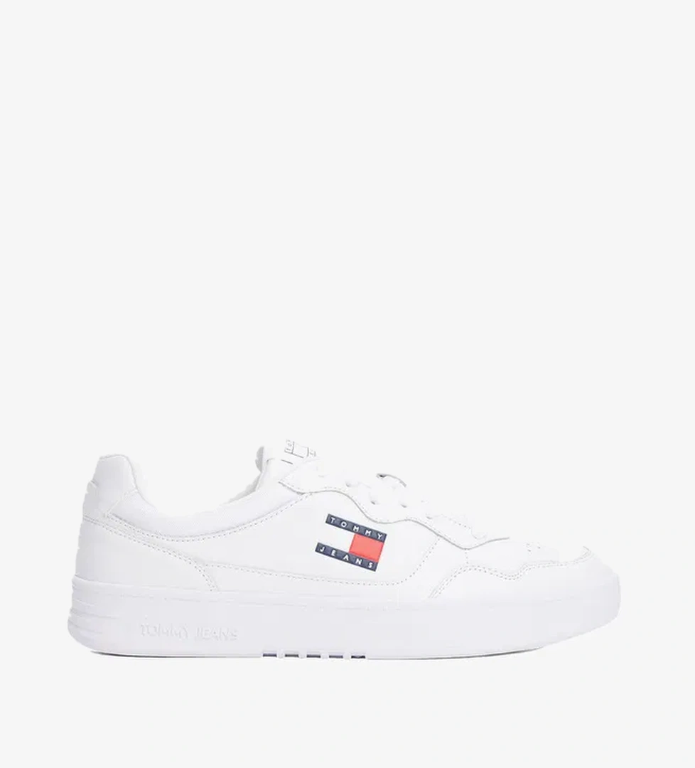Tommy Hilfiger Jeans Cupsole Leather Erkek Beyaz Spor Ayakkabı - Görsel 1