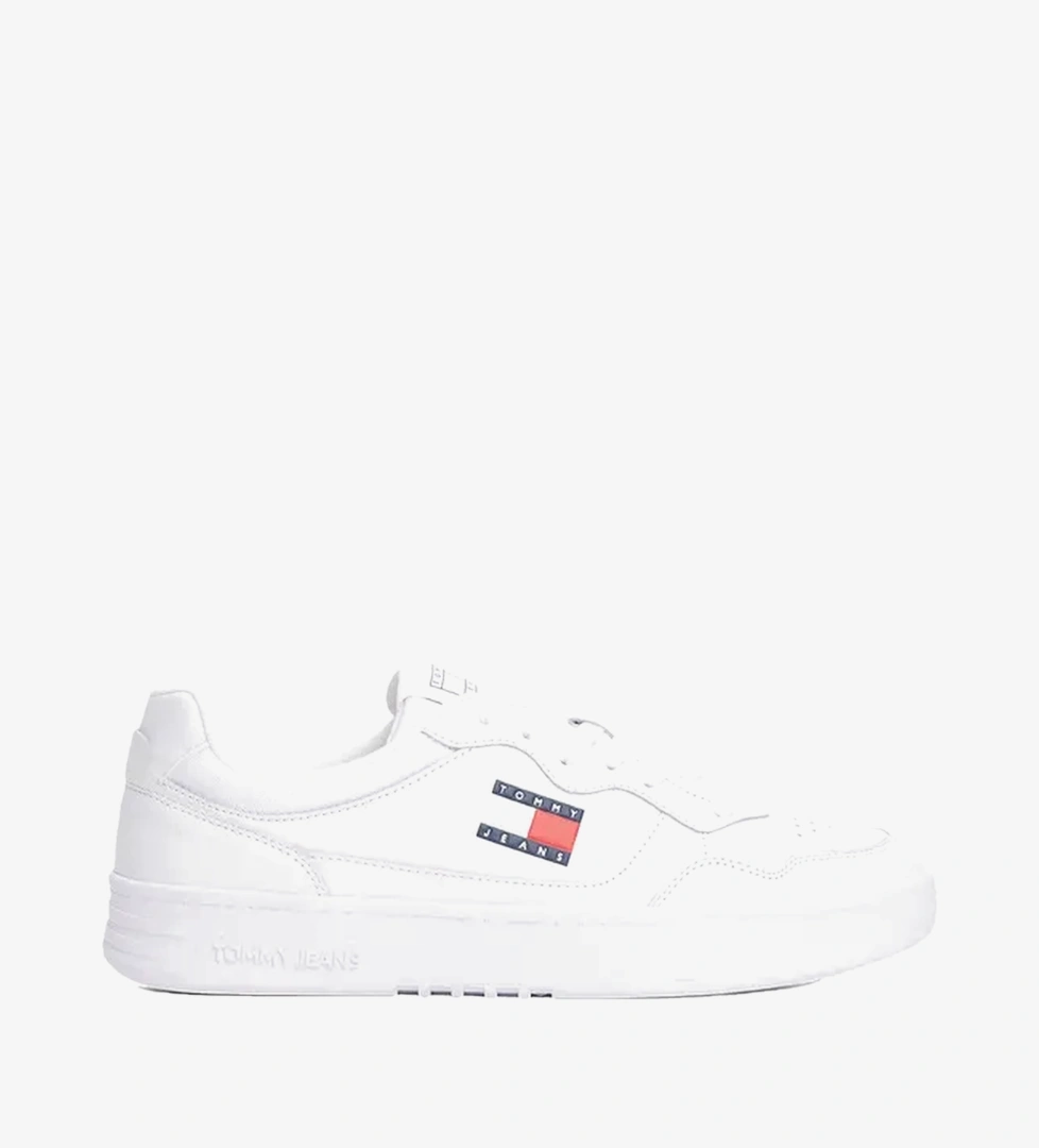 Tommy Hilfiger Jeans Cupsole Leather Erkek Beyaz Spor Ayakkabı