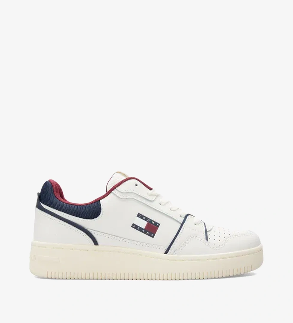 Tommy Hilfiger Fine Cleat Retro Basketball Erkek Beyaz Spor Ayakkabı