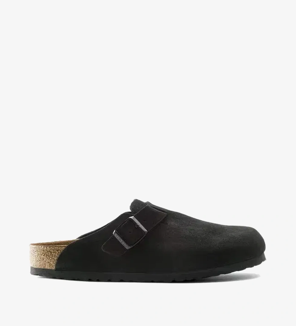 Birkenstock Boston Süet Unisex Siyah Terlik