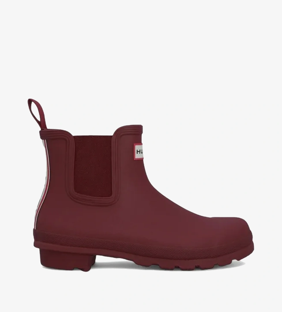 Hunter Originals Chelsea Tri Colour Logo Kadın Bordo Bot