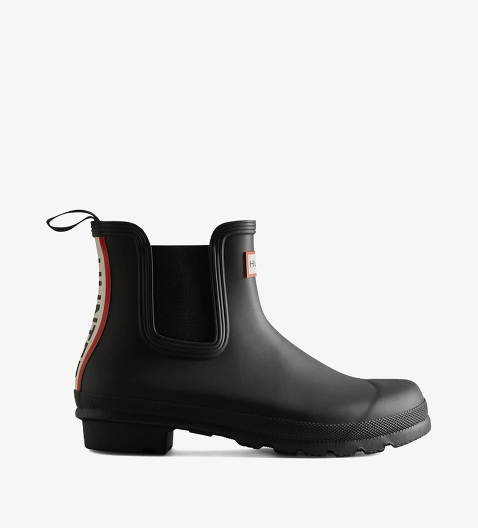 Hunter Hunter Originals Chelsea Tri Colour Logo Kadın Siyah Bot model görseli
