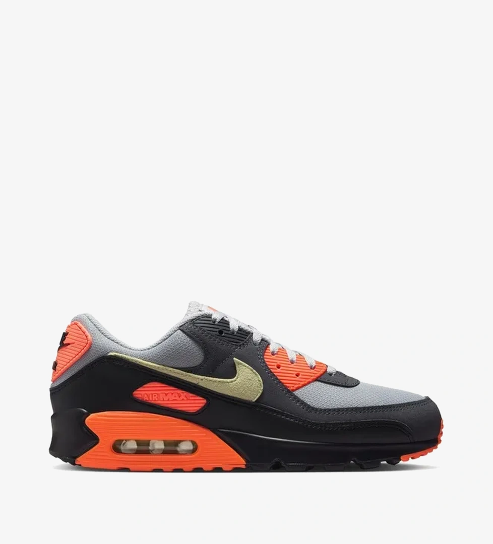 Nike Air Max 90 Smoke Grey/Hyper Crimson Erkek Siyah Spor Ayakkabı