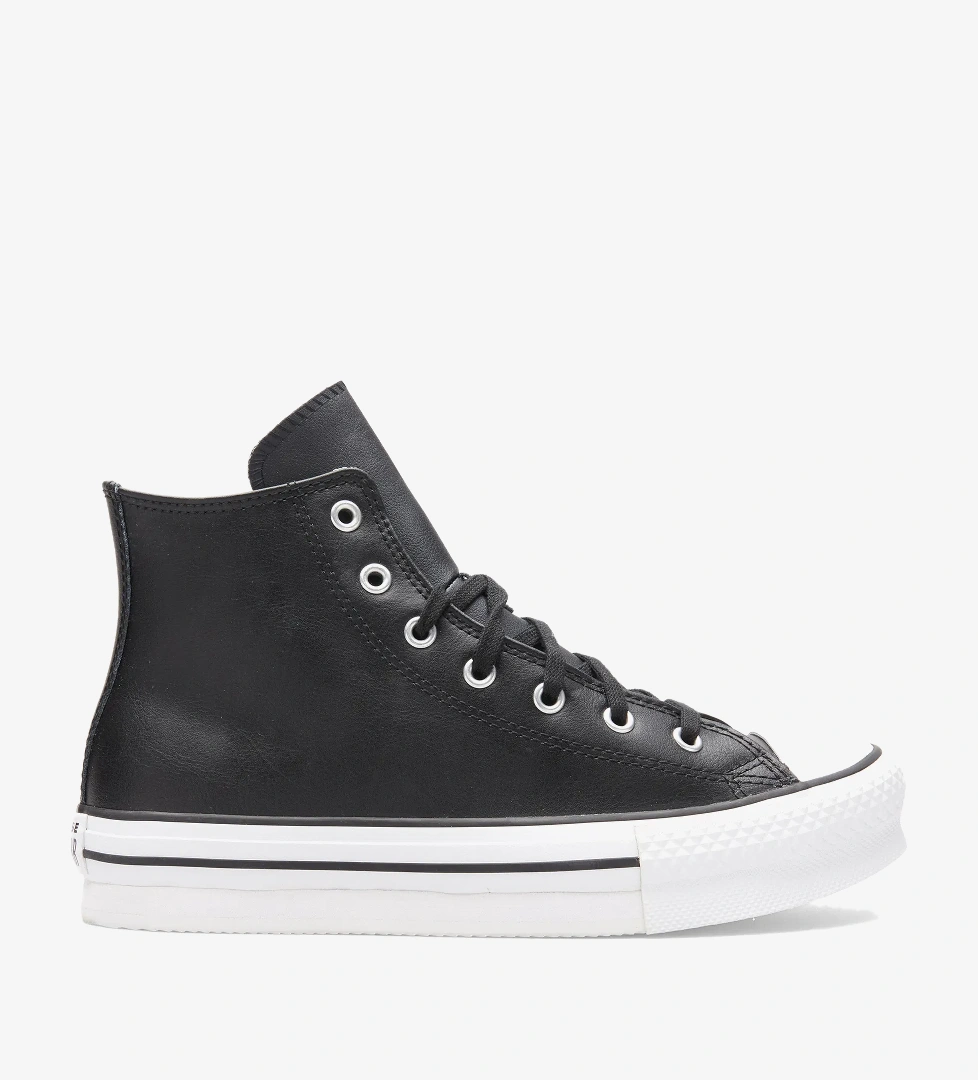 Converse Chuck Taylor All Star Eva Lift Platform Çocuk Siyah Deri Sneaker - Görsel 1