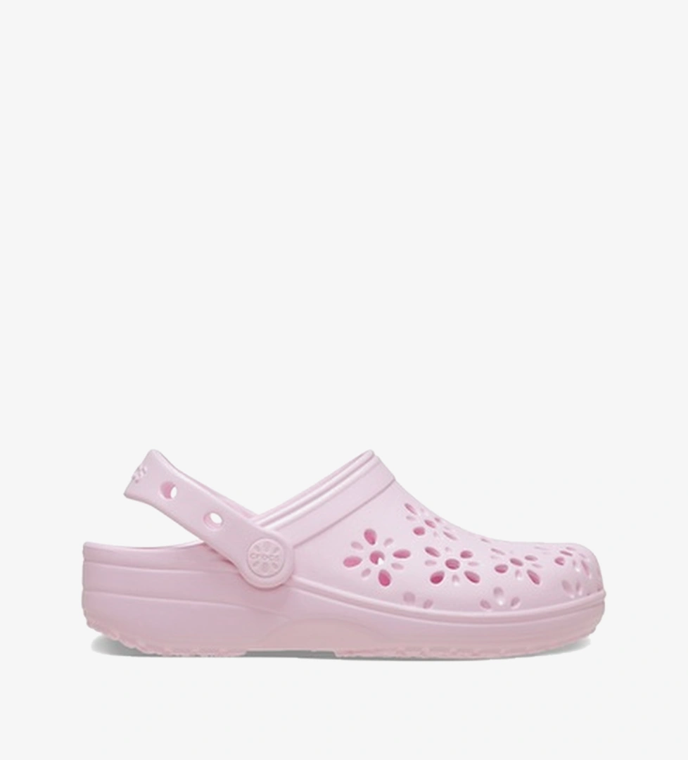 Crocs Classic Floral Cut Out Clog Çocuk Pembe Terlik