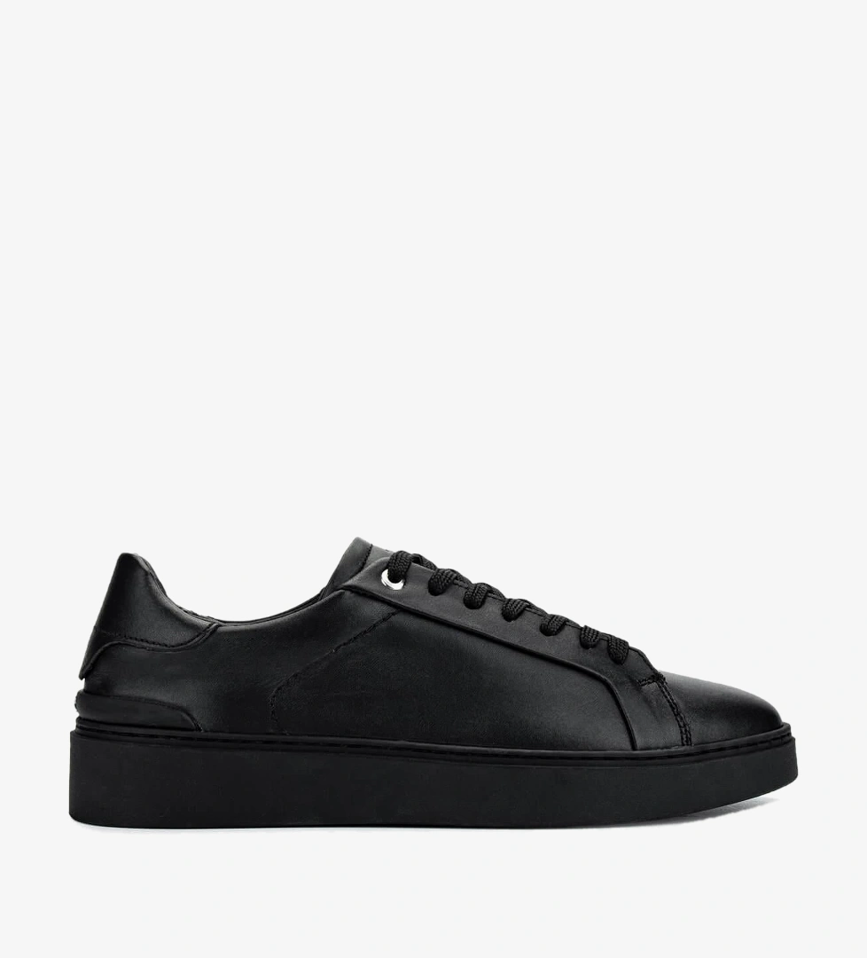 Tamer Tanca Erkek Hakiki Deri Siyah Deri Sneakers & Spor Ayakkabı