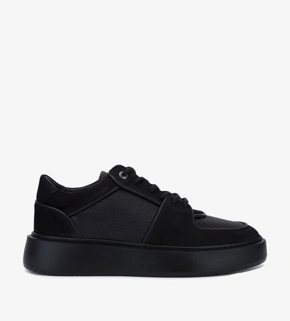 Tamer Tanca Erkek Hakiki Deri Siyah Sneakers & Spor Ayakkabı
