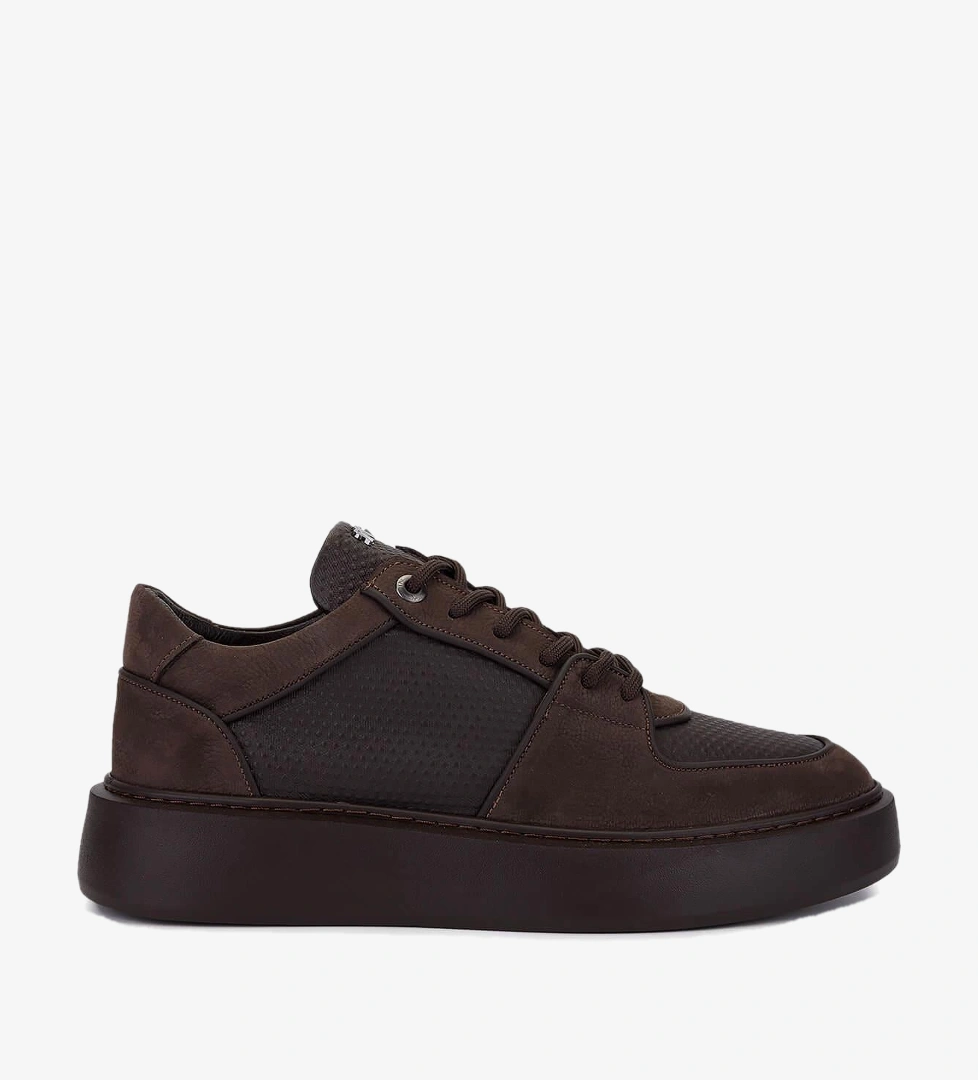 Tamer Tanca Erkek Hakiki Deri Kahverengi Sneakers & Spor Ayakkabı