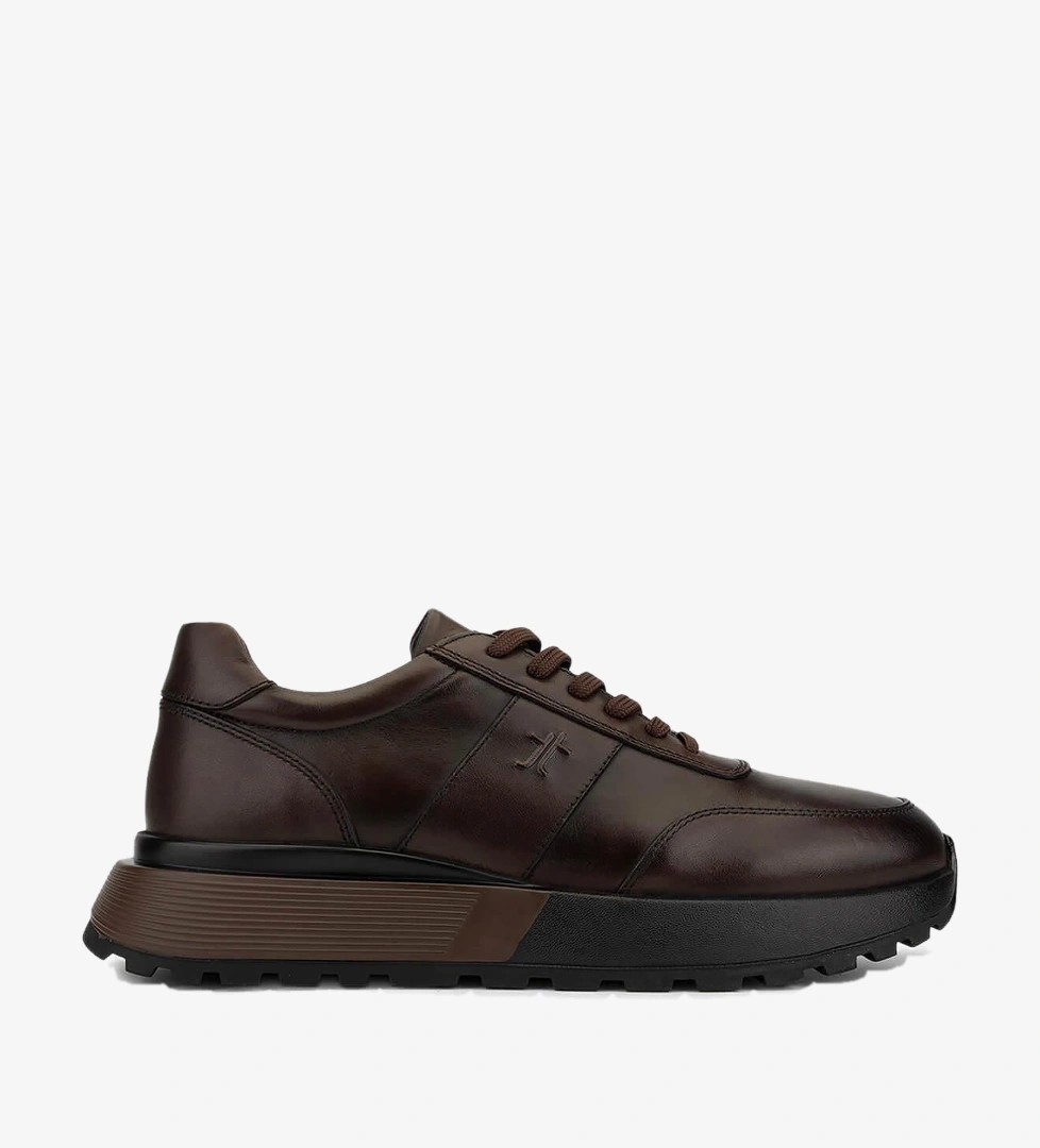 Tamer Tanca Erkek Hakiki Deri Kahverengi Sneakers & Spor Ayakkabı