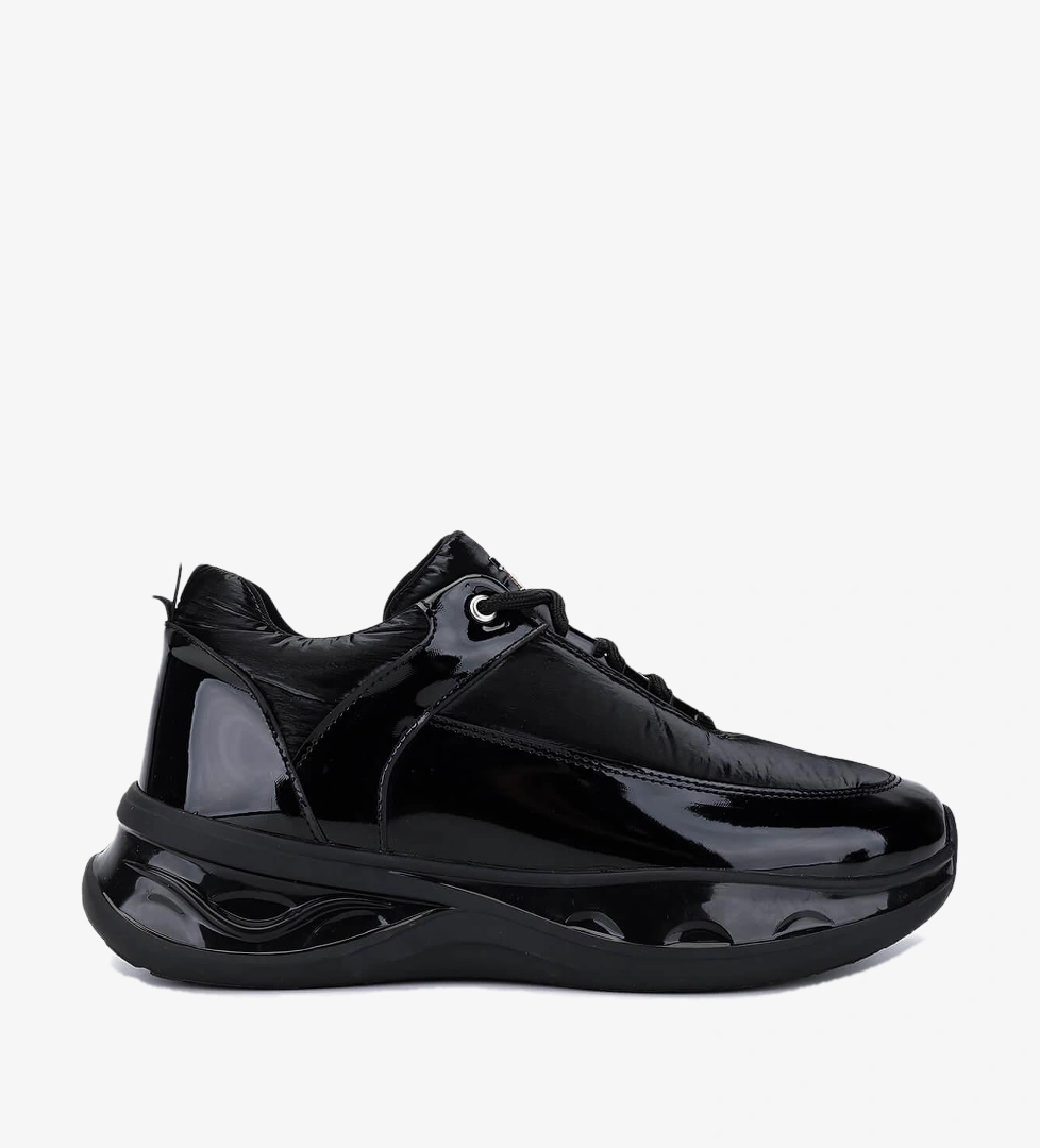Tamer Tanca Kadın Siyah Rugan Sneakers & Spor Ayakkabı