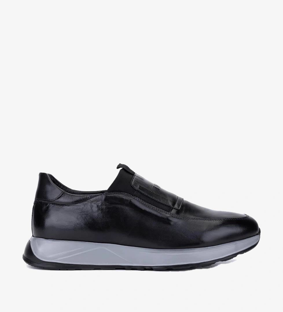 Tamer Tanca Erkek Hakiki Deri Siyah Sneakers & Spor Ayakkabı