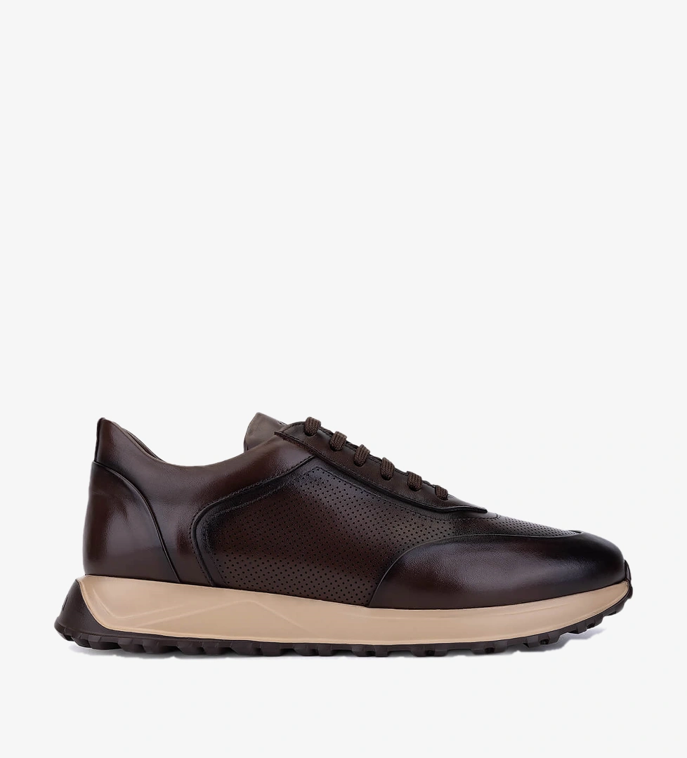 Tamer Tanca Erkek Hakiki Deri Kahverengi Sneakers & Spor Ayakkabı