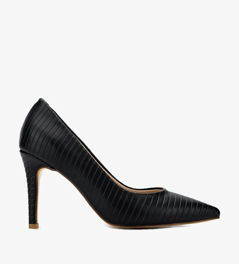 Tamer Tanca Kadın Hakiki Deri Siyah Stiletto Ayakkabı