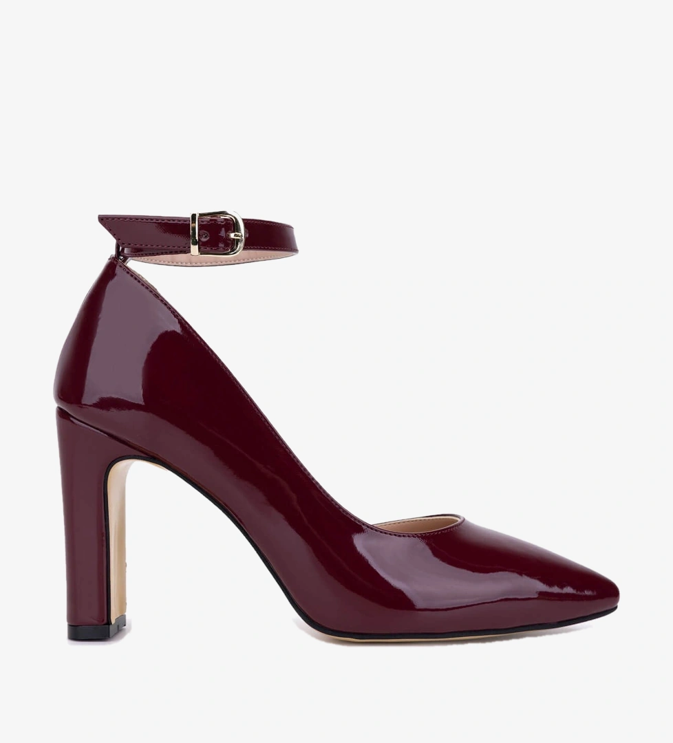 Tamer Tanca Kadın Suni Deri Bordo Rugan Topuklu & Stiletto Ayakkabı