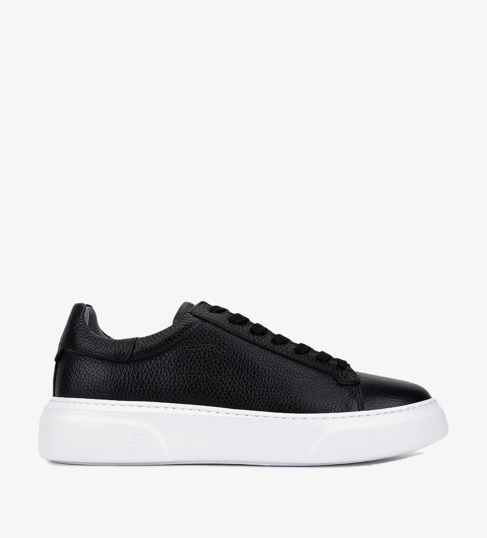 Tamer Tanca Erkek Hakiki Deri Siyah Floter Sneakers & Spor Ayakkabı