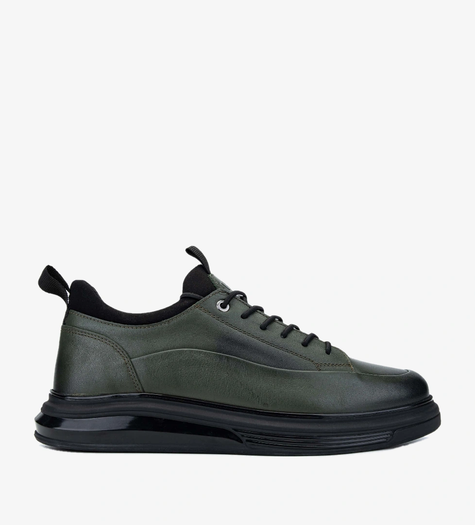 Tamer Tanca Erkek Hakiki Deri Haki Analin Sneakers & Spor Ayakkabı