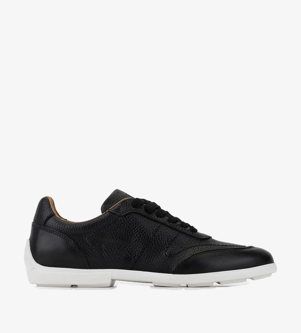 Tamer Tanca Erkek Hakiki Deri Siyah Sneakers & Spor Ayakkabı