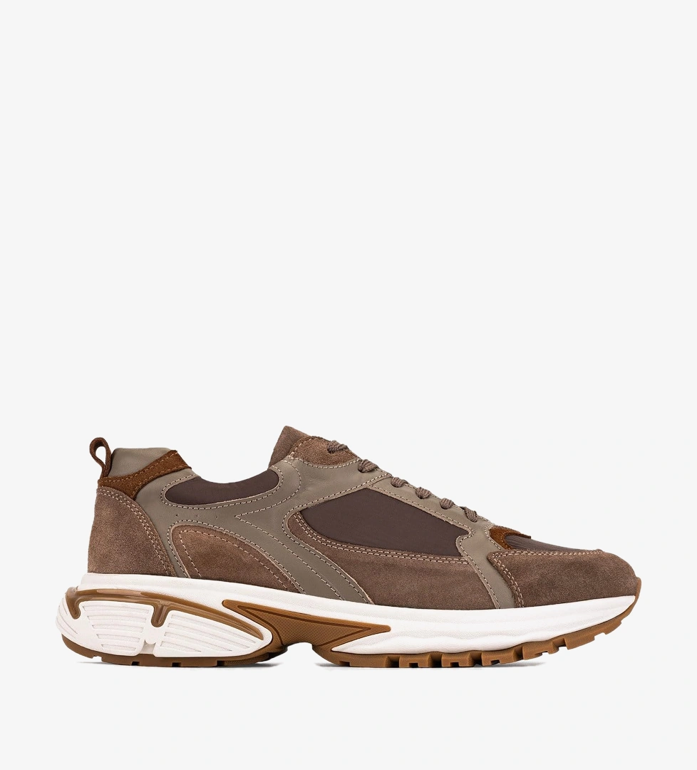 Tamer Tanca Erkek Deri & Tekstil Kahverengi Sneakers & Spor Ayakkabı