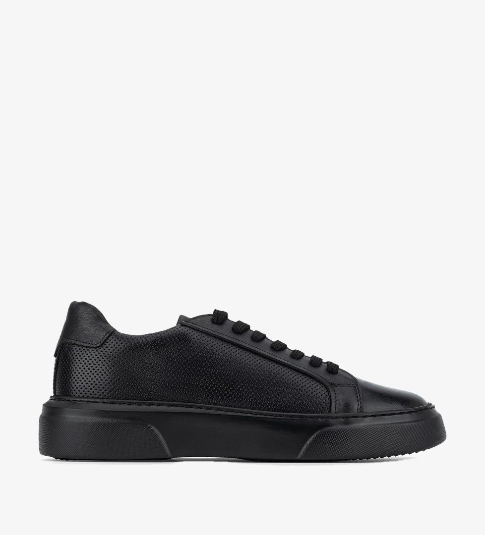 Tamer Tanca Erkek Hakiki Deri Siyah Sneakers & Spor Ayakkabı