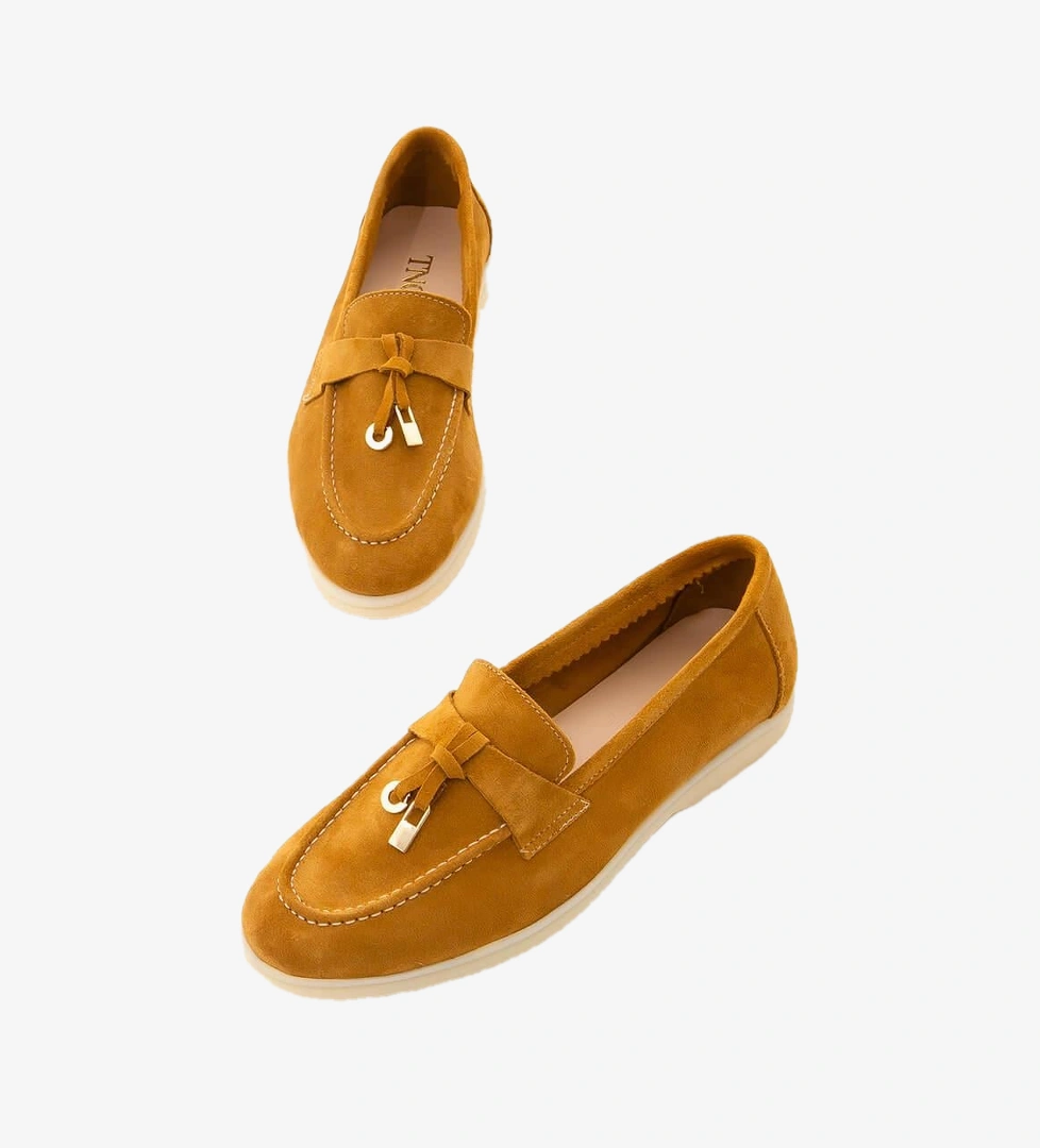 Tamer Tanca Mavi Deri Tamer Tanca Hakiki Kadın Loafer Ayakkabı