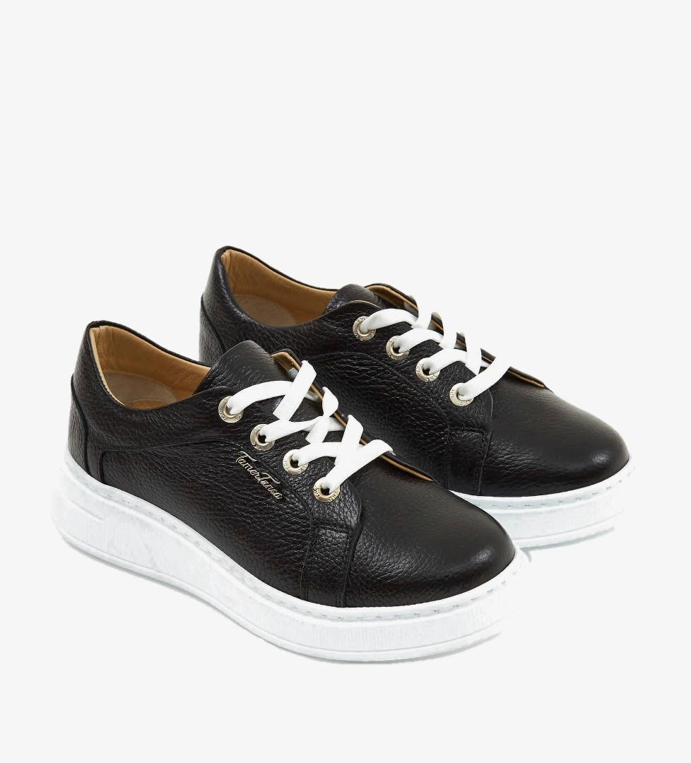 Tamer Tanca Kadın Hakiki Deri Siyah Floter Sneakers & Spor Ayakkabı