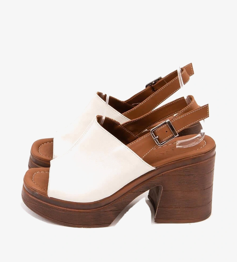 Tamer Tanca Vizon Tamer Tanca Hakiki Kadın Deri Topuklu Sandalet